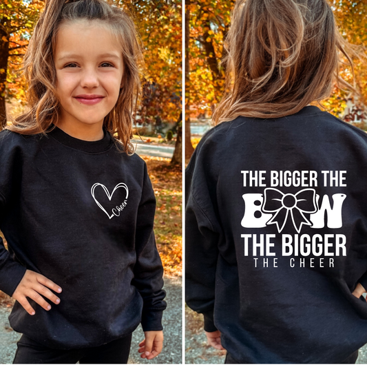The Bigger The Bow The Bigger The Cheer Youth Crewnecks