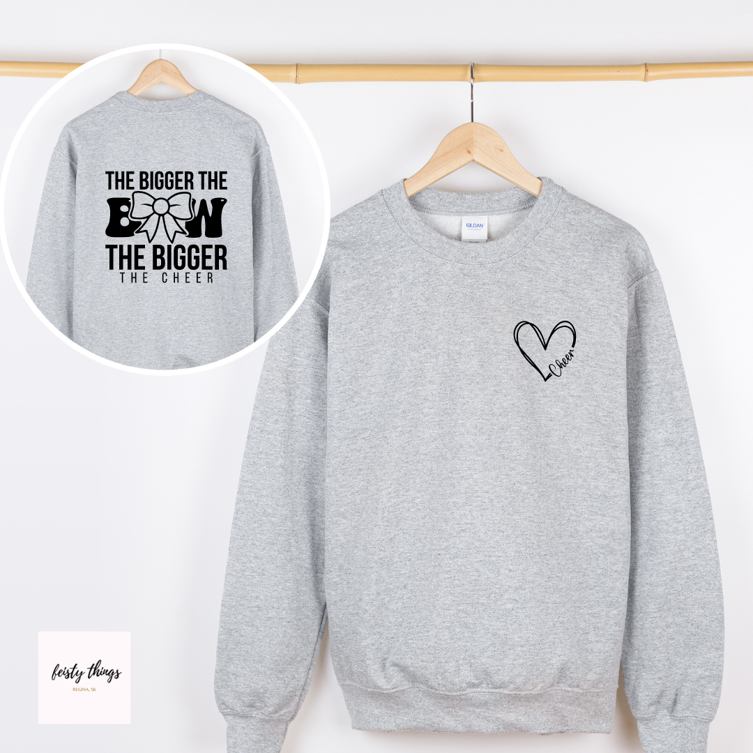 The Bigger The Bow The Bigger The Cheer Youth Crewnecks