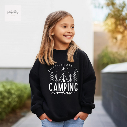 Camping Crew Kids Crewneck Sweatshirts