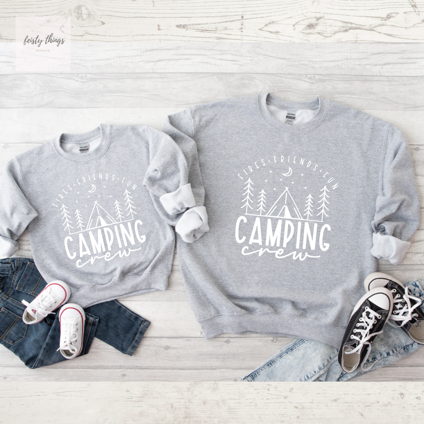 Camping Crew Kids Crewneck Sweatshirts