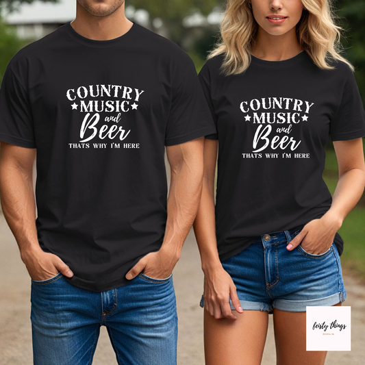 Country Music and Beer Relaxed Fit Tees