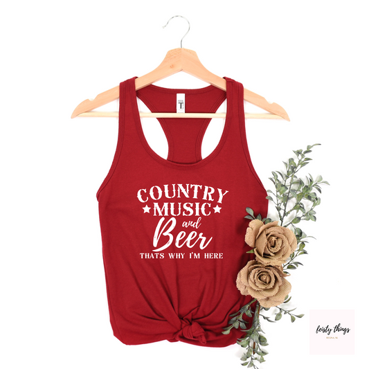 Country Music and Beer Racerback Tanks