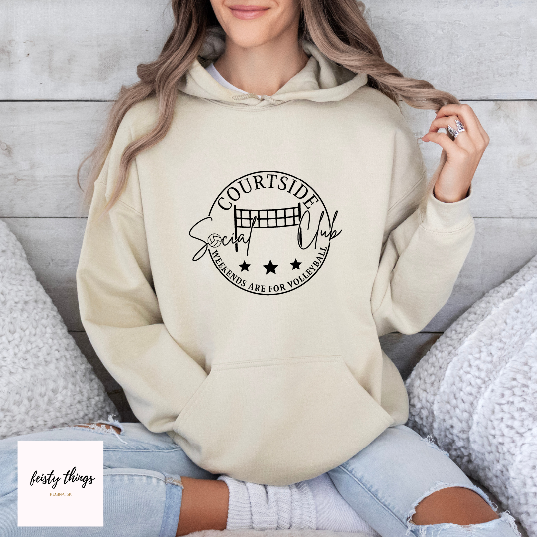 Volleyball Court Side Social Club Hoodies