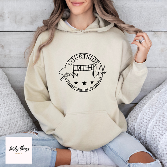 Volleyball Court Side Social Club Hoodies