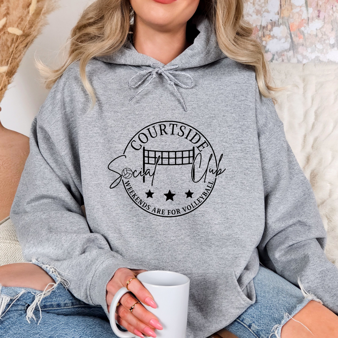 Volleyball Court Side Social Club Hoodies