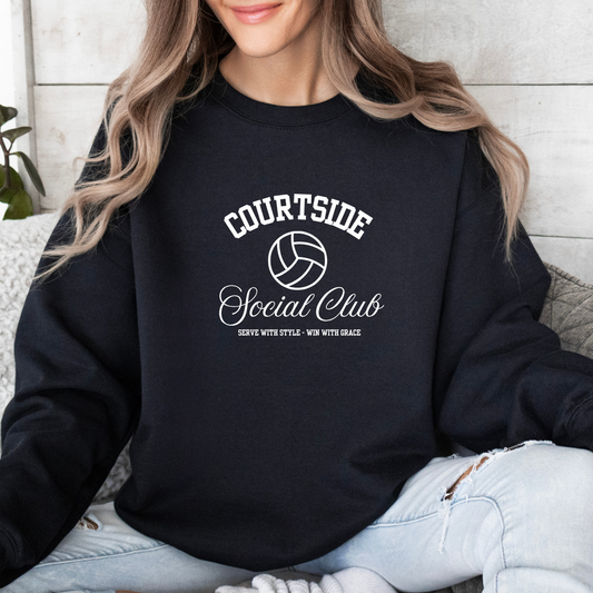 Courtside Social Club Serve With Style Win With Grace Crewnecks