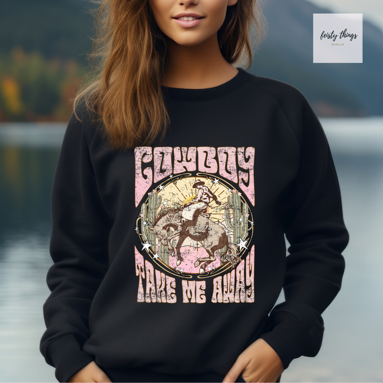 Cowboy Take Me Away Crewnecks