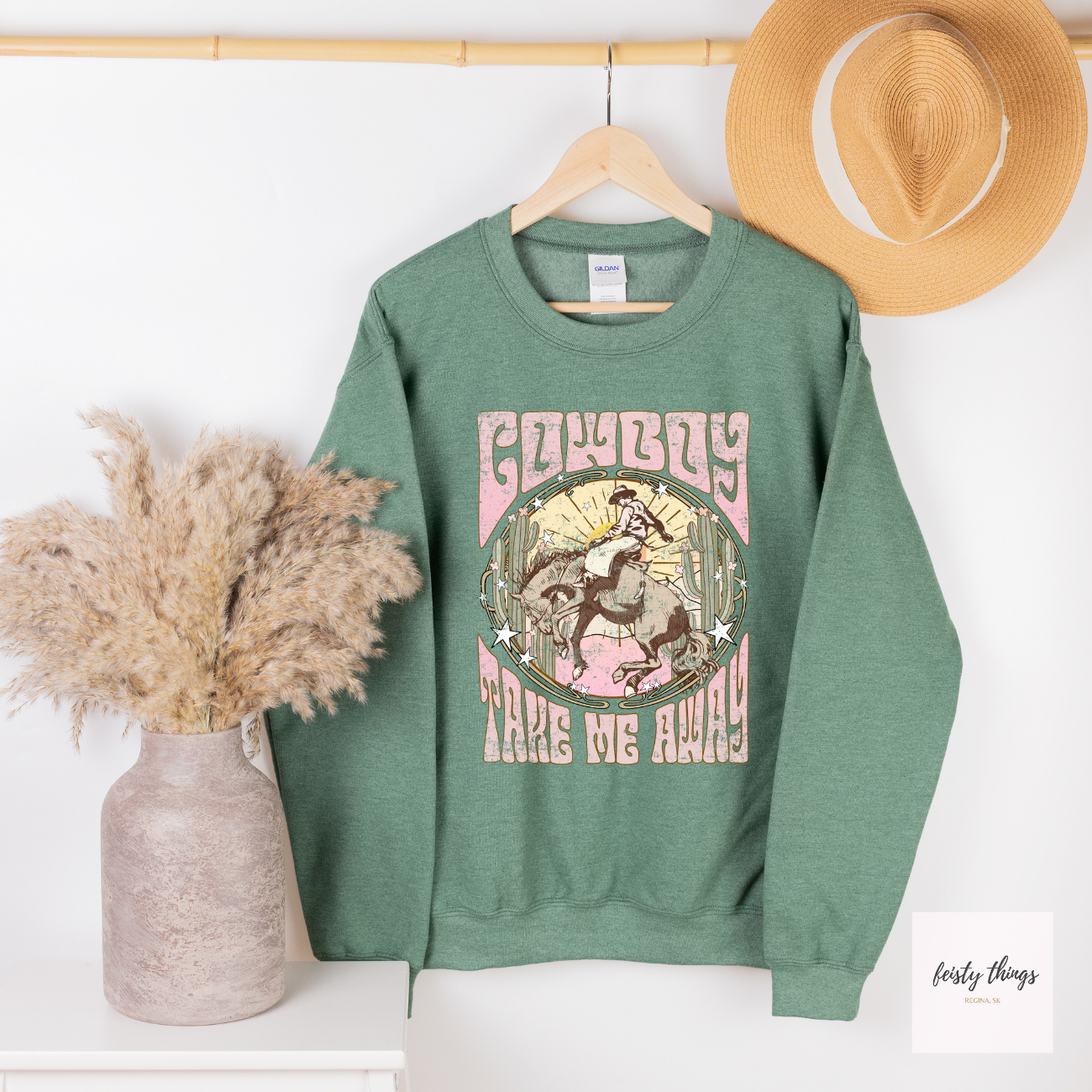 Cowboy Take Me Away Crewnecks