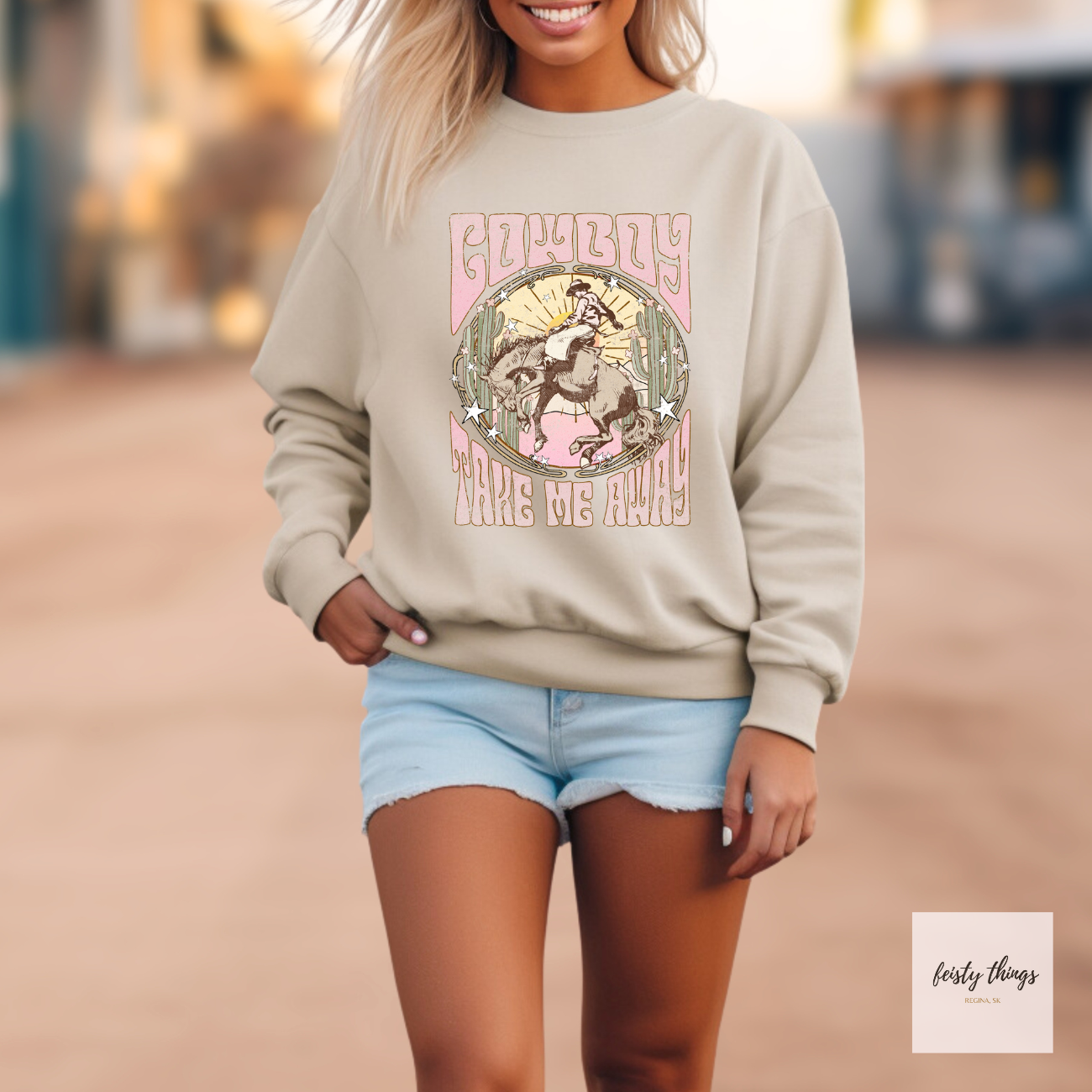 Cowboy Take Me Away Crewnecks
