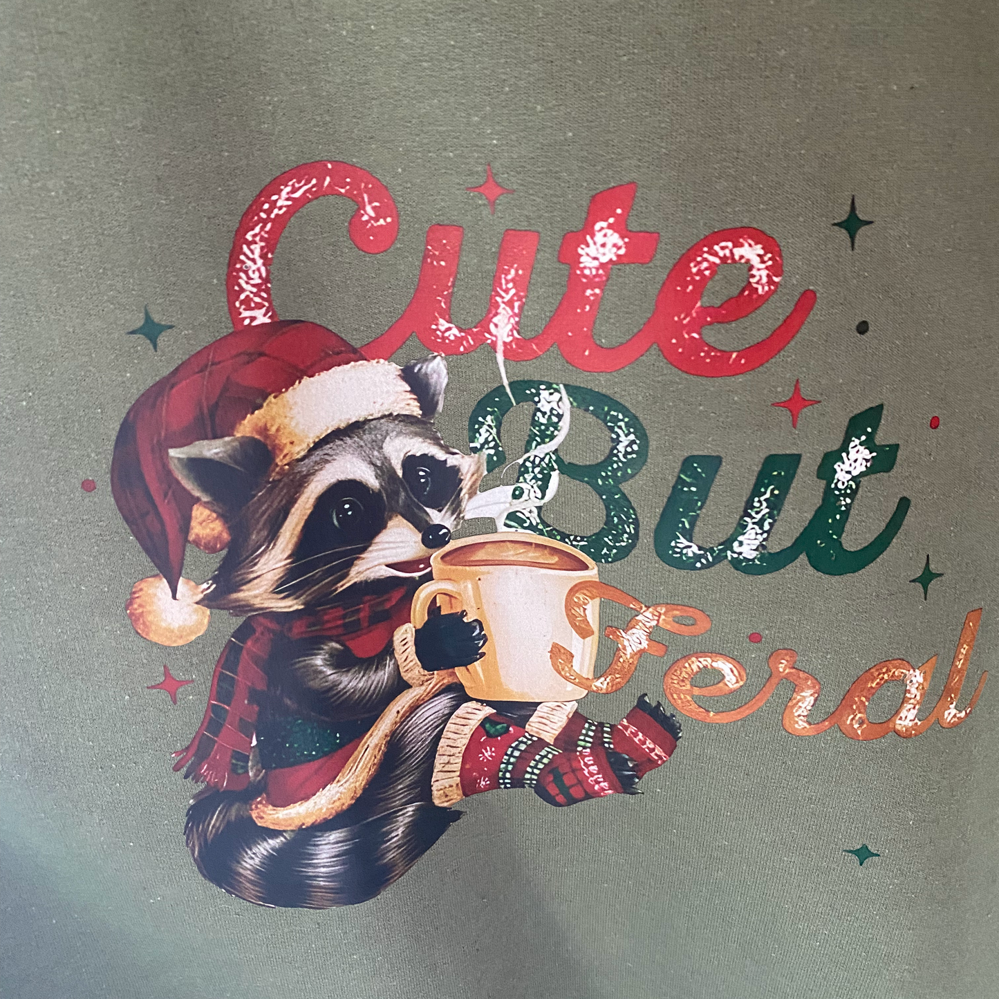 Cute But Feral Christmas Crewnecks