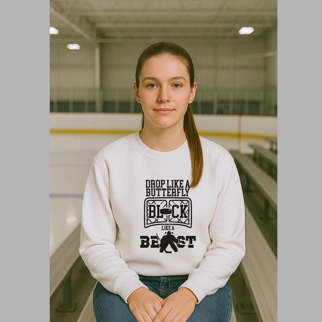 Drop Like a Butterfly Goalie Girl Tees/Crewnecks/Hoodies