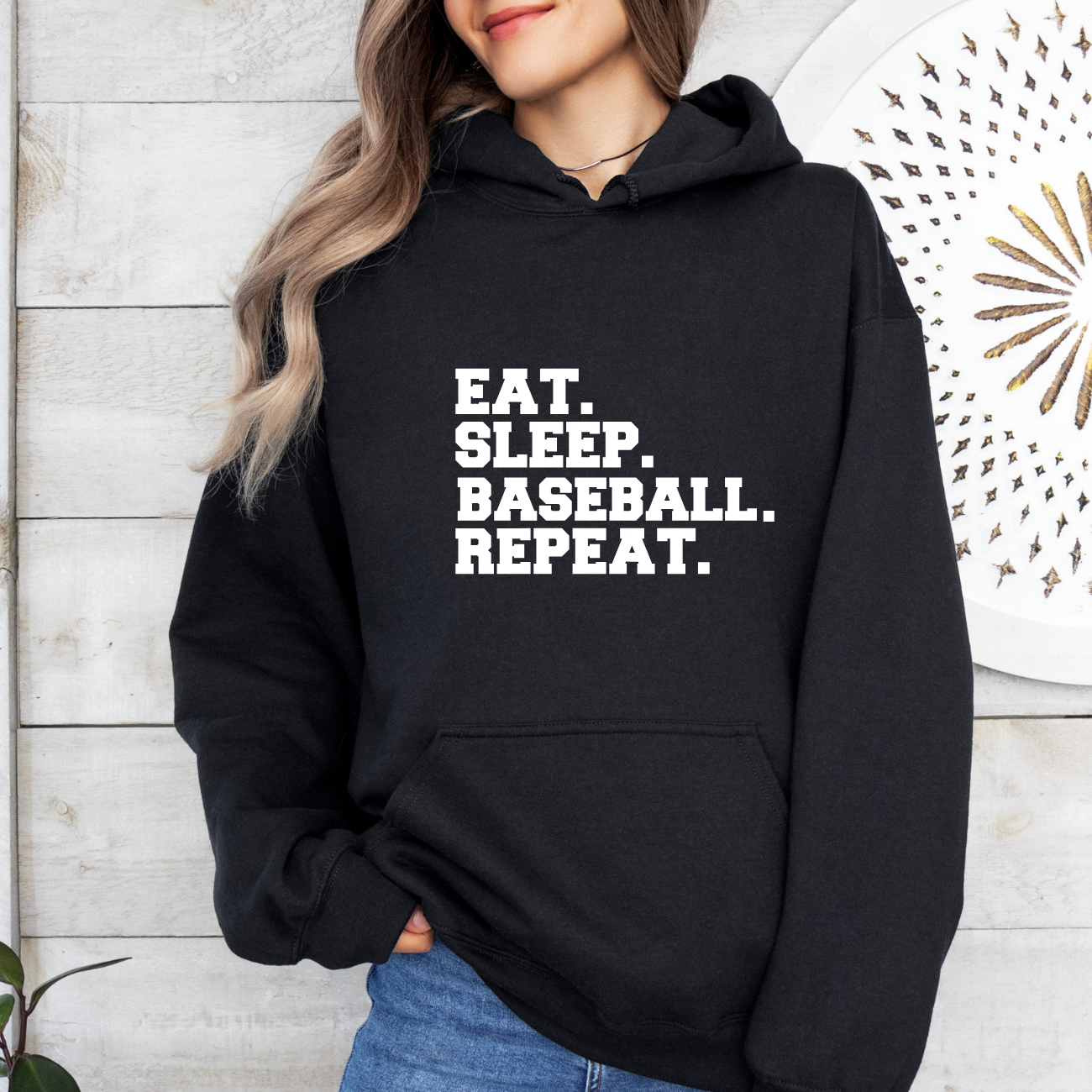 Eat. Sleep. Baseball. Repeat. Hoodies