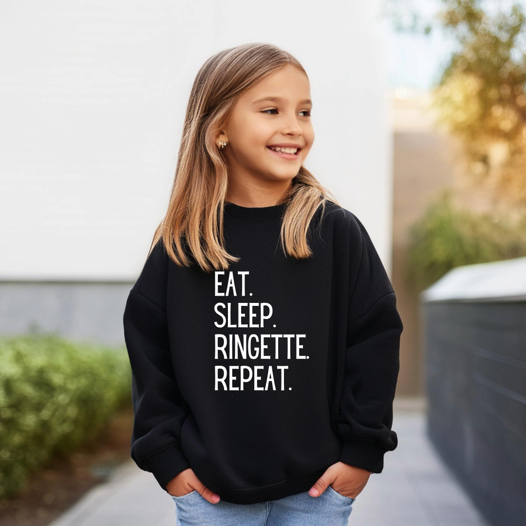 Eat Sleep Ringette Repeat Kids Tees/Crewnecks/Hoodies