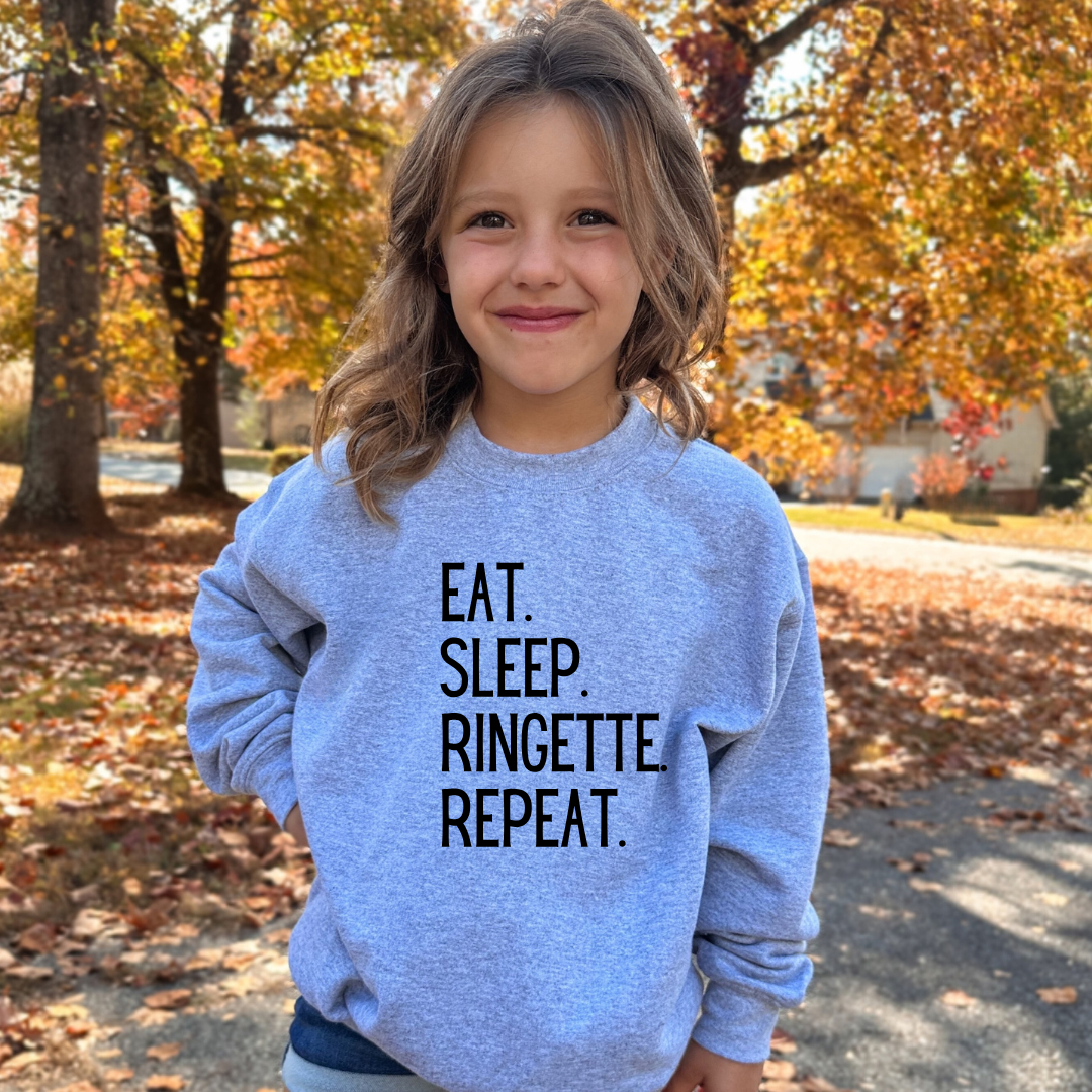 Eat Sleep Ringette Repeat Kids Tees/Crewnecks/Hoodies