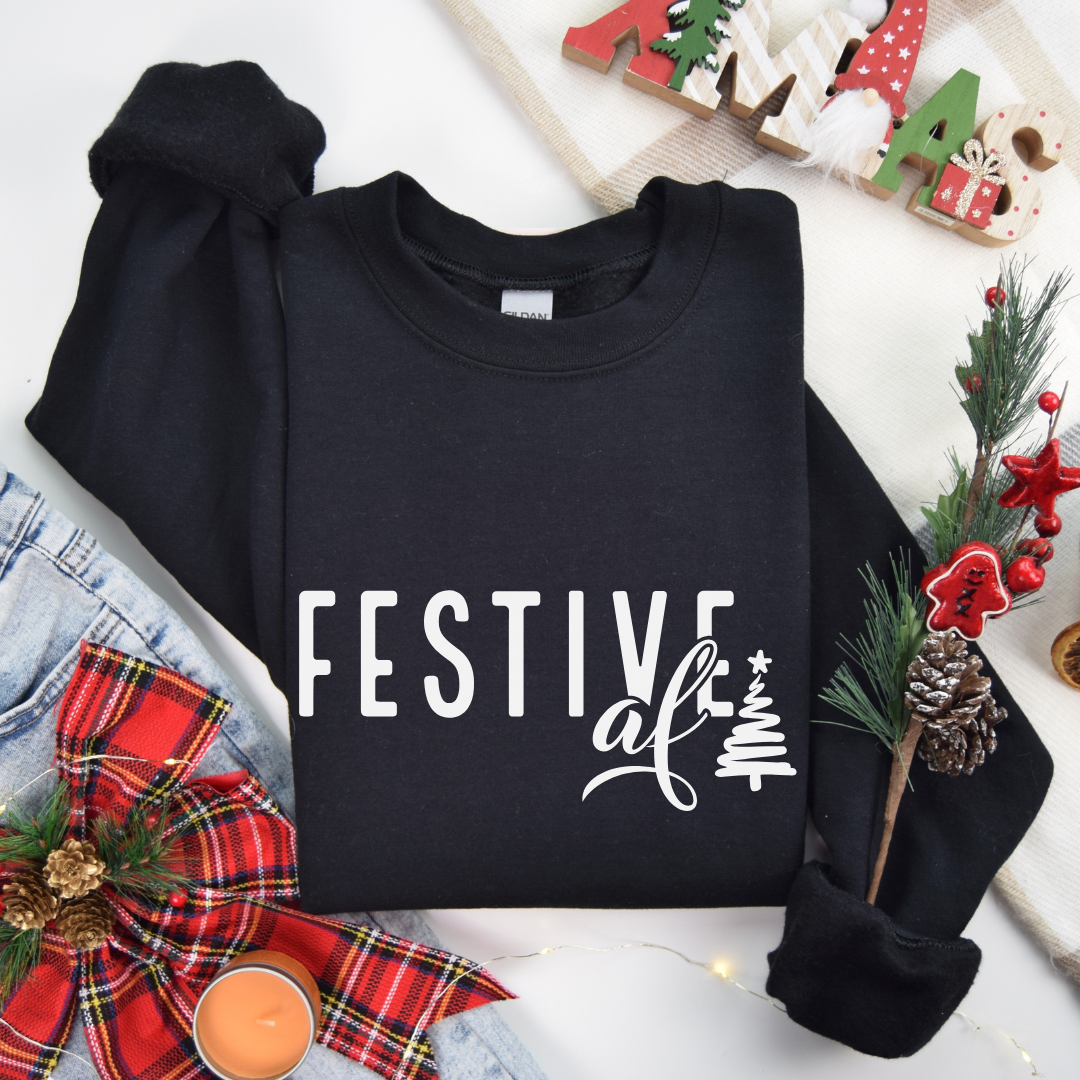 Festive AF or Jolly AF Crewnecks