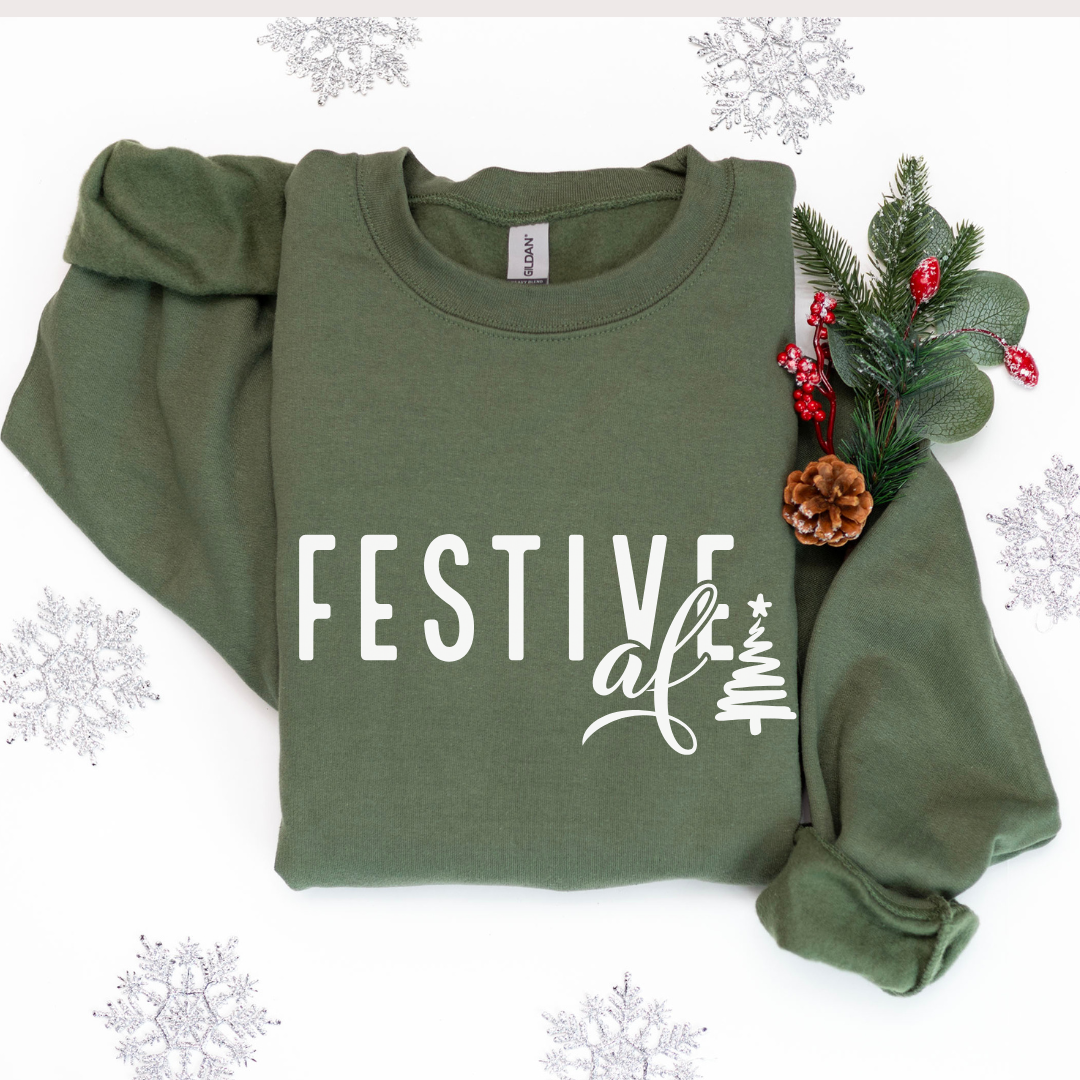Festive AF or Jolly AF Crewnecks