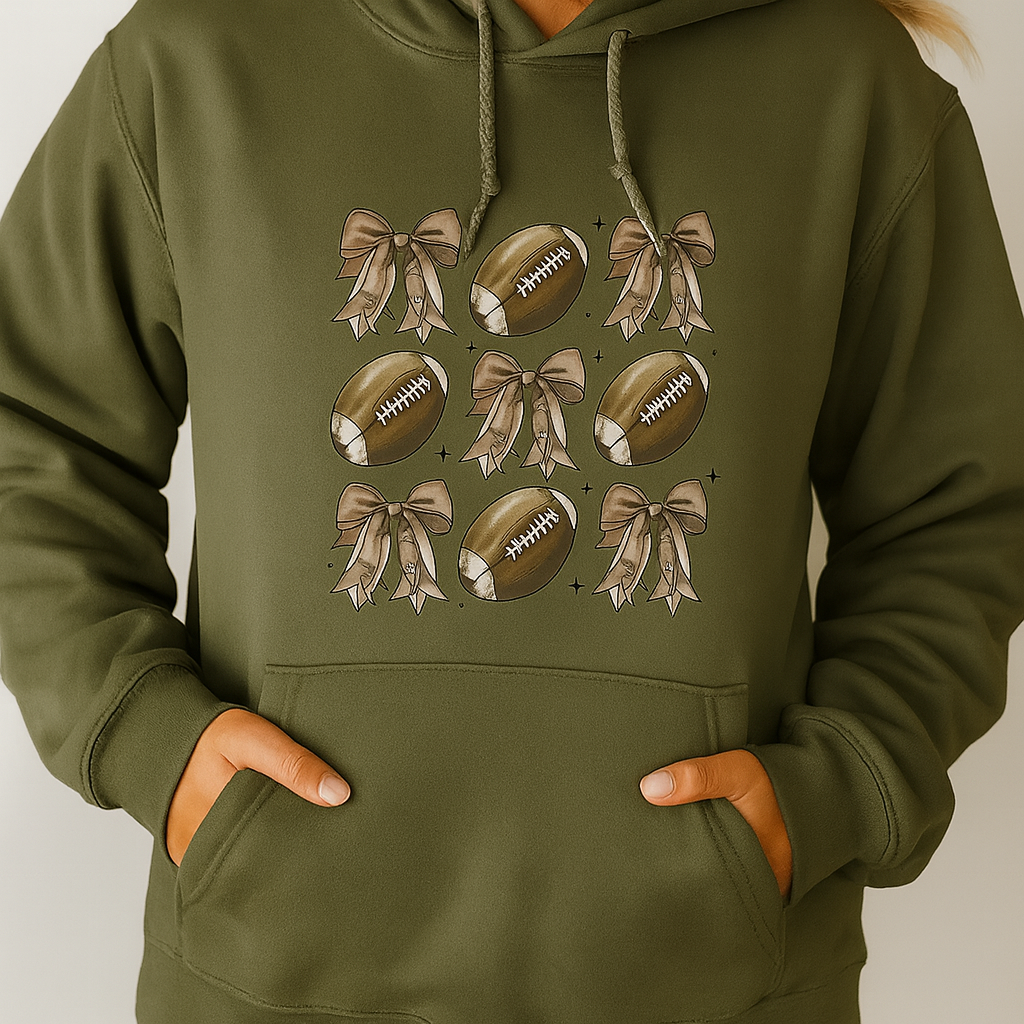 Football + Bows Crewnecks/Hoodies
