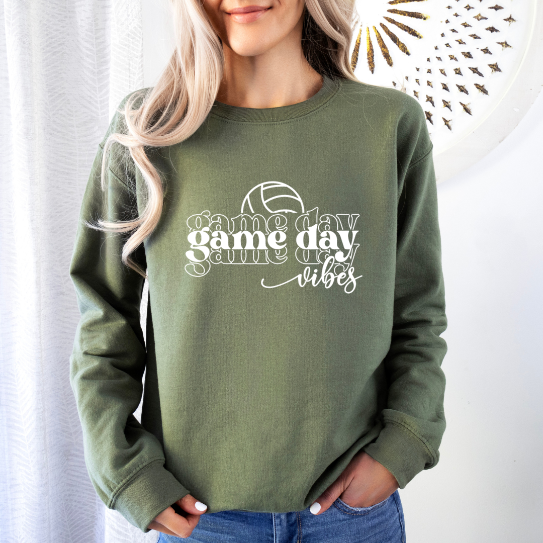 Volleyball Game Day Vibes Crewnecks