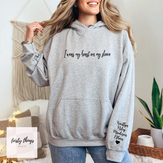 I Wear My Heart on my Sleeve Personalized Hoodies