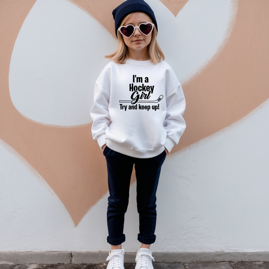 I'm a Hockey Girl Kids Tees/Crewnecks/Hoodies
