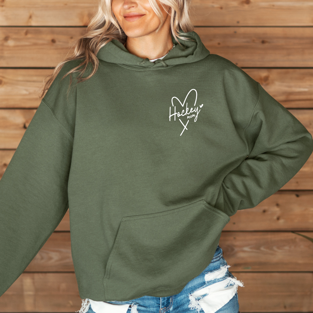 Hockey Mom Heart Crewnecks/Hoodies