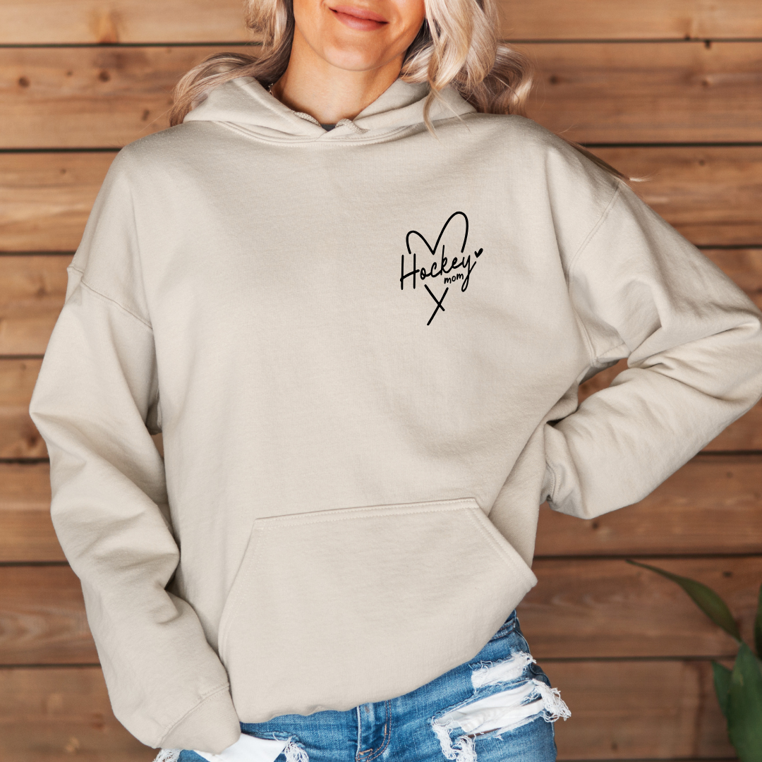Hockey Mom Heart Crewnecks/Hoodies