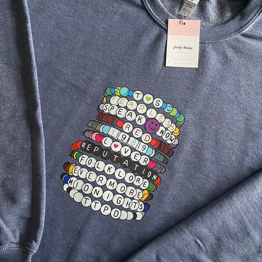Swiftie Albums Friendship Bracelets Adult Crewnecks