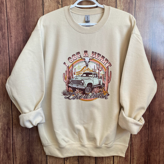 Lainey Wilson Adult Heart Like a Truck Crewnecks