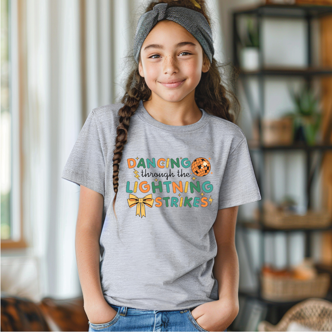 Dancing Through The Lightning Strikes Kids Tees/Crewnecks
