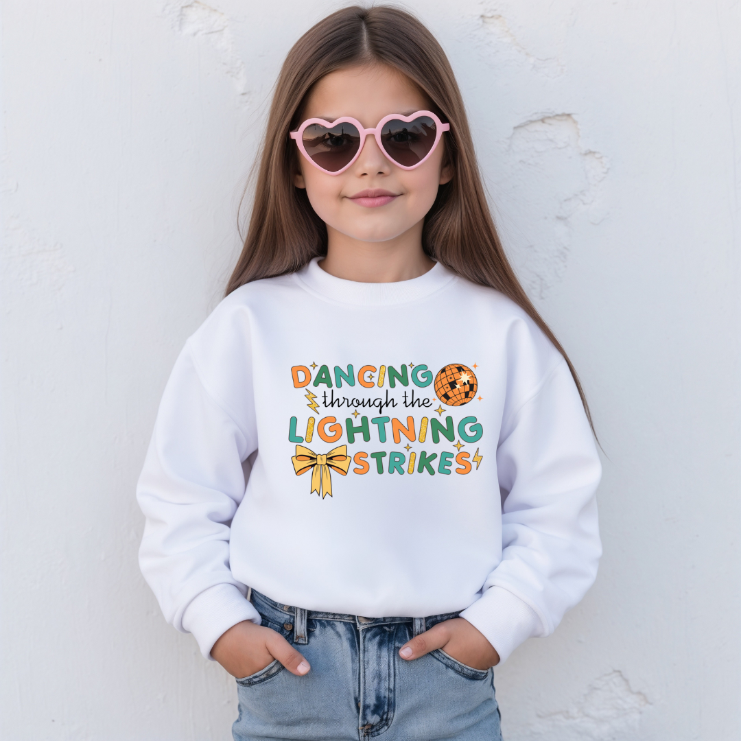 Dancing Through The Lightning Strikes Kids Tees/Crewnecks