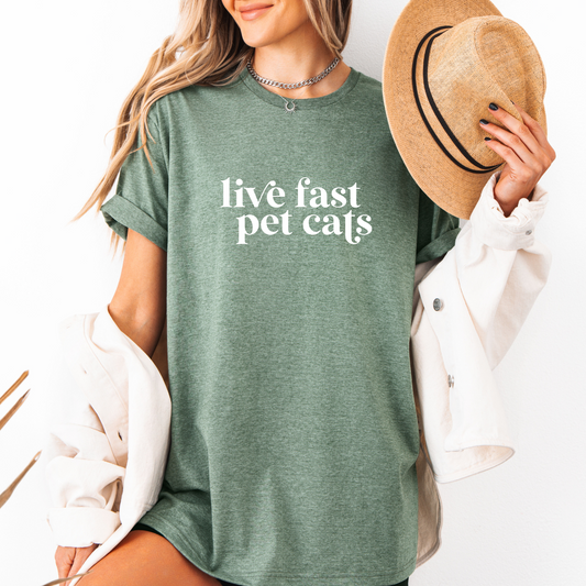 Live Fast Pet Cats Tees