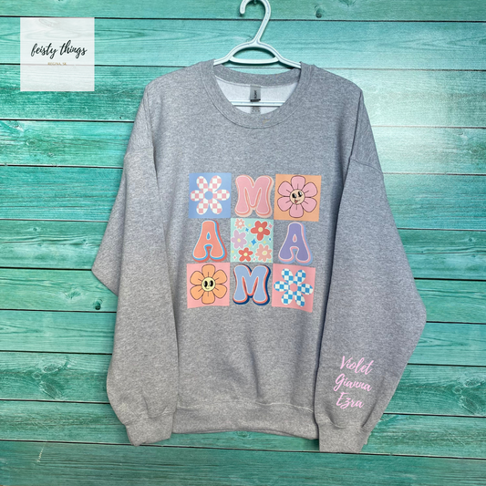 Mama Patchwork Personalized Crewnecks