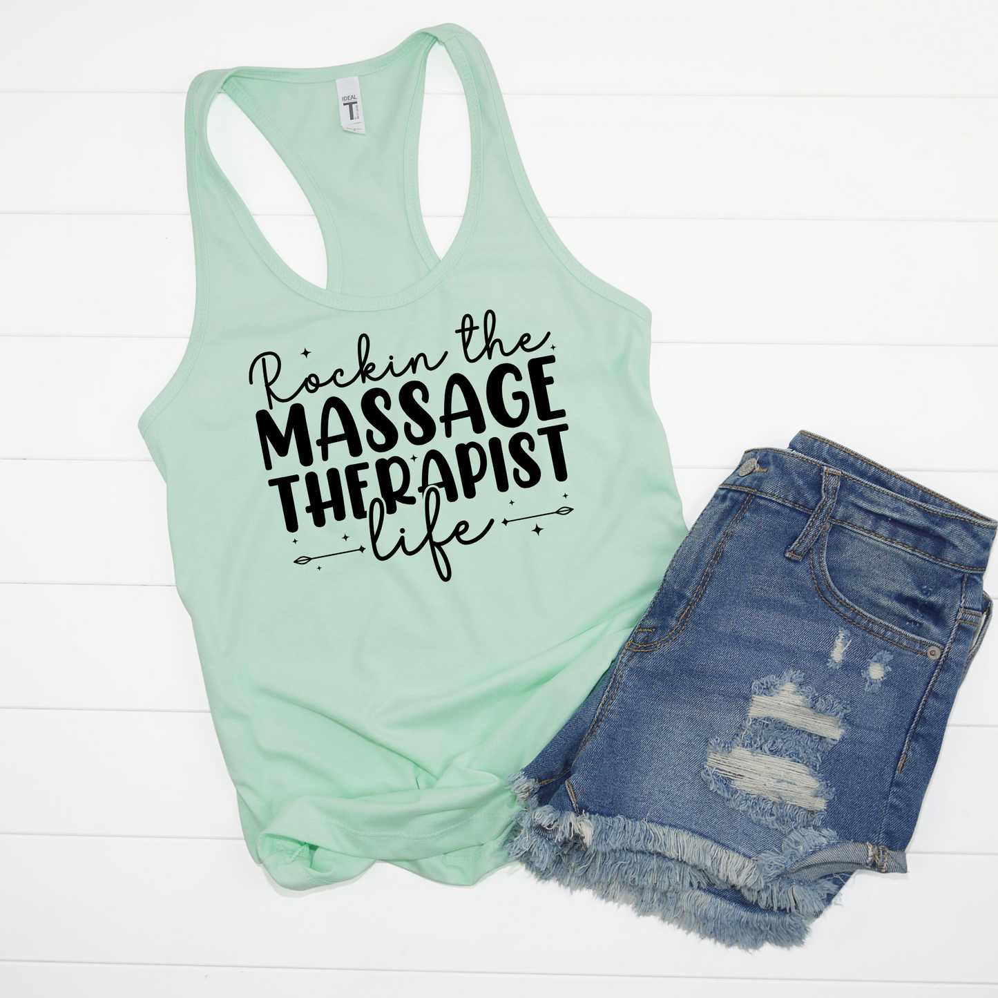 Rockin The Massage Therapist Life Racerback Tanks