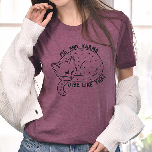 Me and Karma Vibe Like That Adult Tees