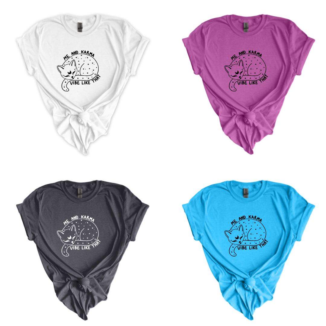 Me and Karma Vibe Like That Adult Tees