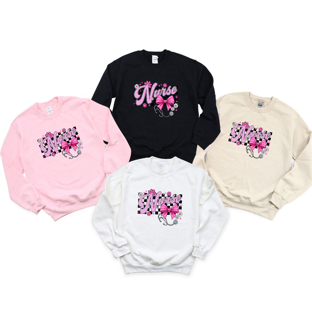 Nurse Checkered Crewnecks
