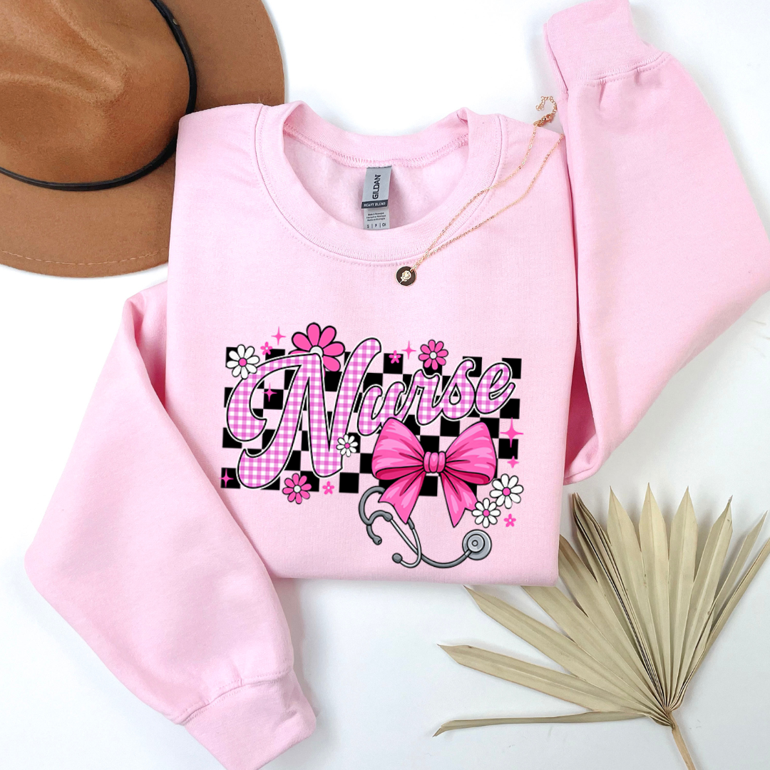 Nurse Checkered Crewnecks