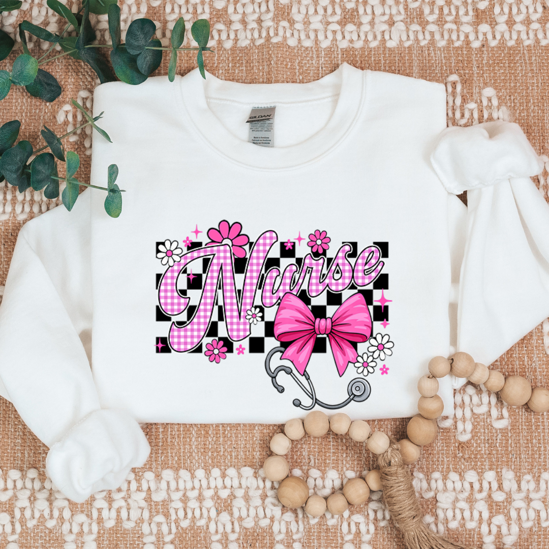 Nurse Checkered Crewnecks