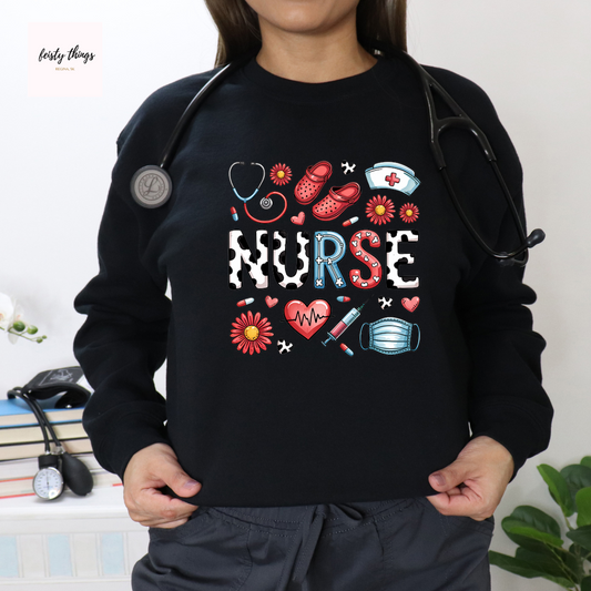Nurse Colorful Crewnecks
