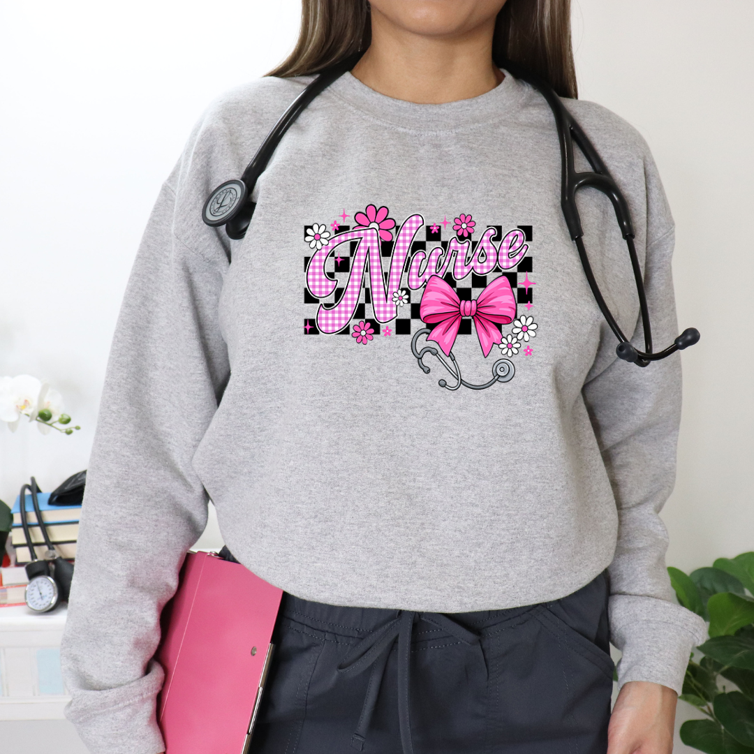 Nurse Checkered Crewnecks