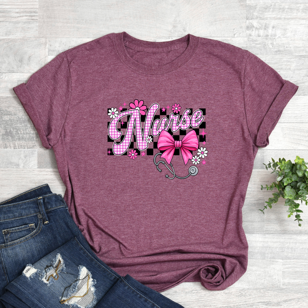 NURSE Checkered Softstyle Tees