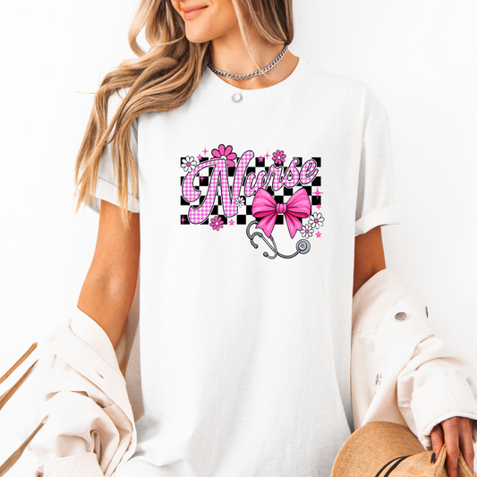 NURSE Checkered Softstyle Tees