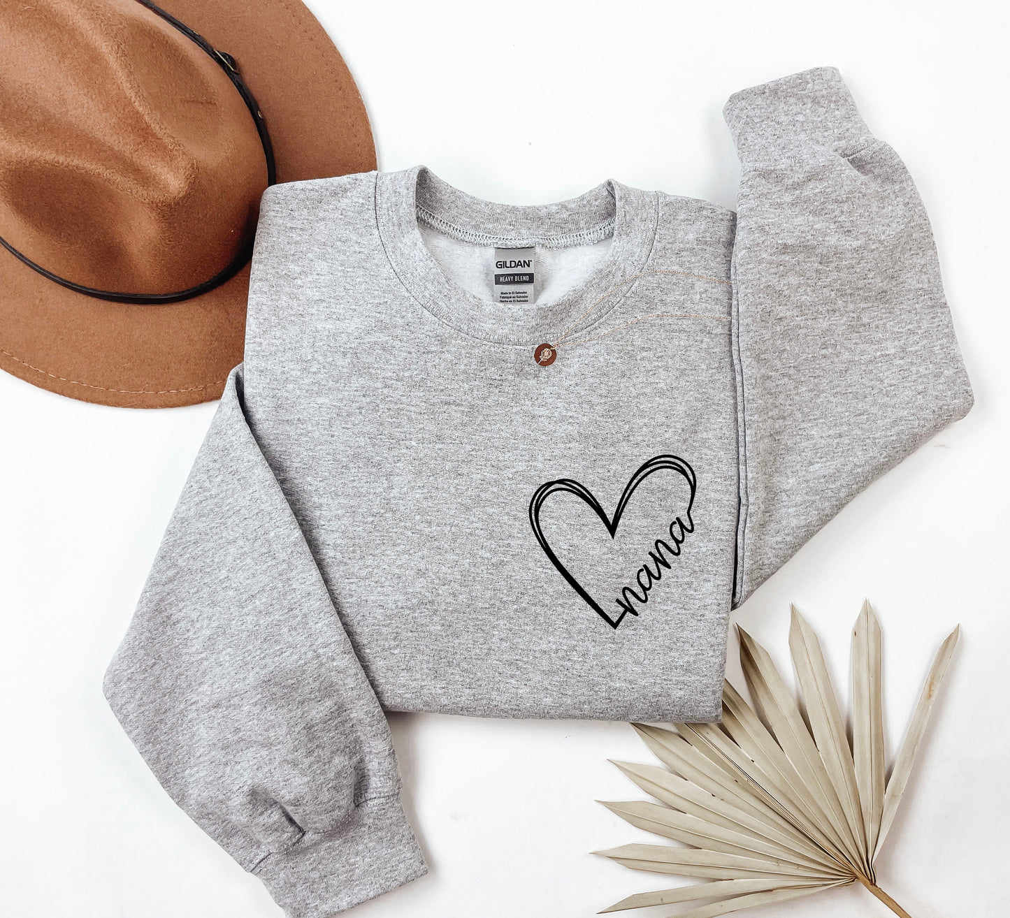 Grandma, Nana, Auntie, Etc. Heart Crewnecks