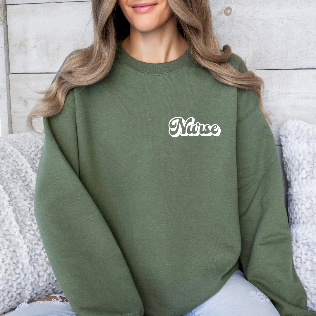 Nurse Retro Logo Crewnecks