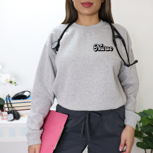Nurse Retro Logo Crewnecks