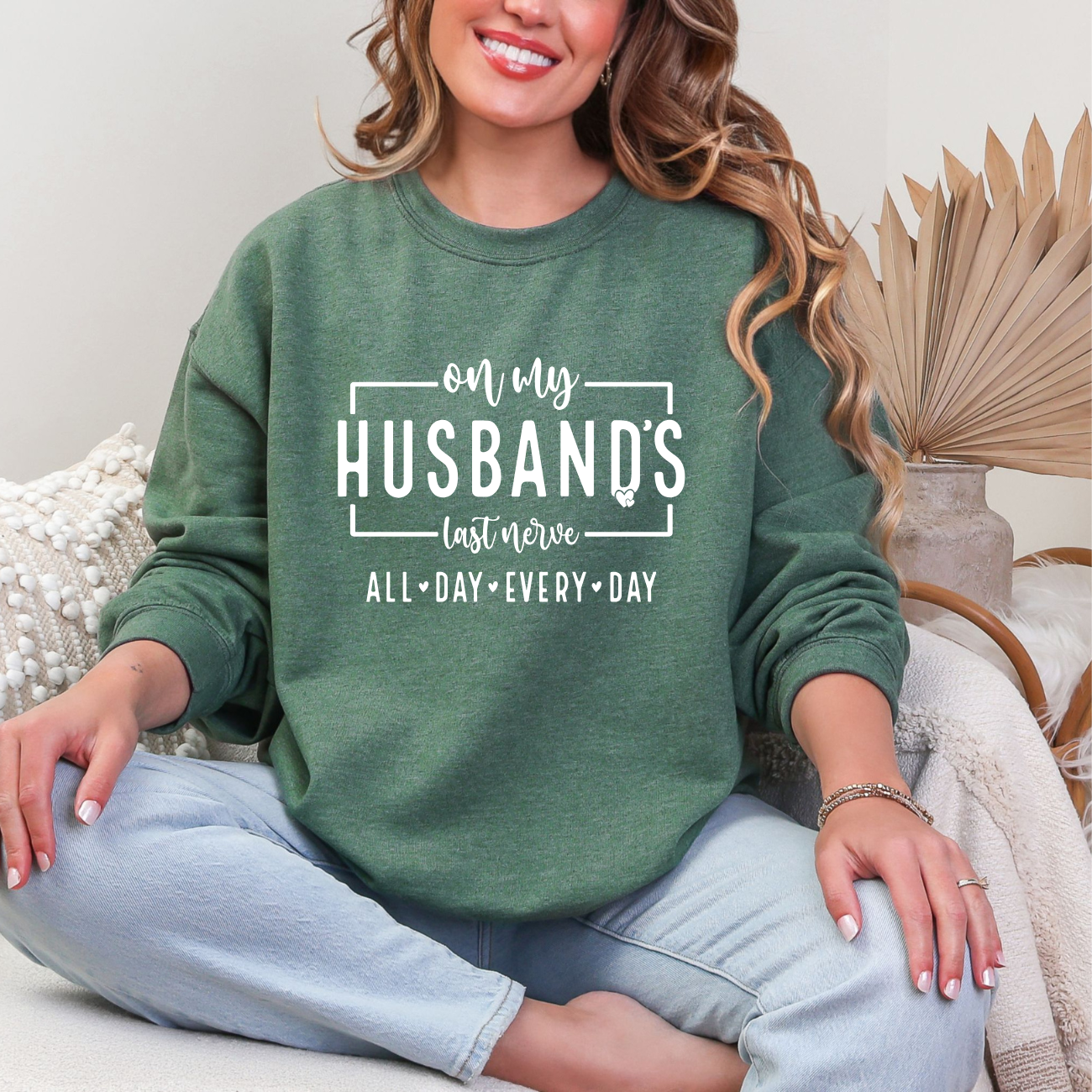 On My Husband's Last Nerve Crewnecks