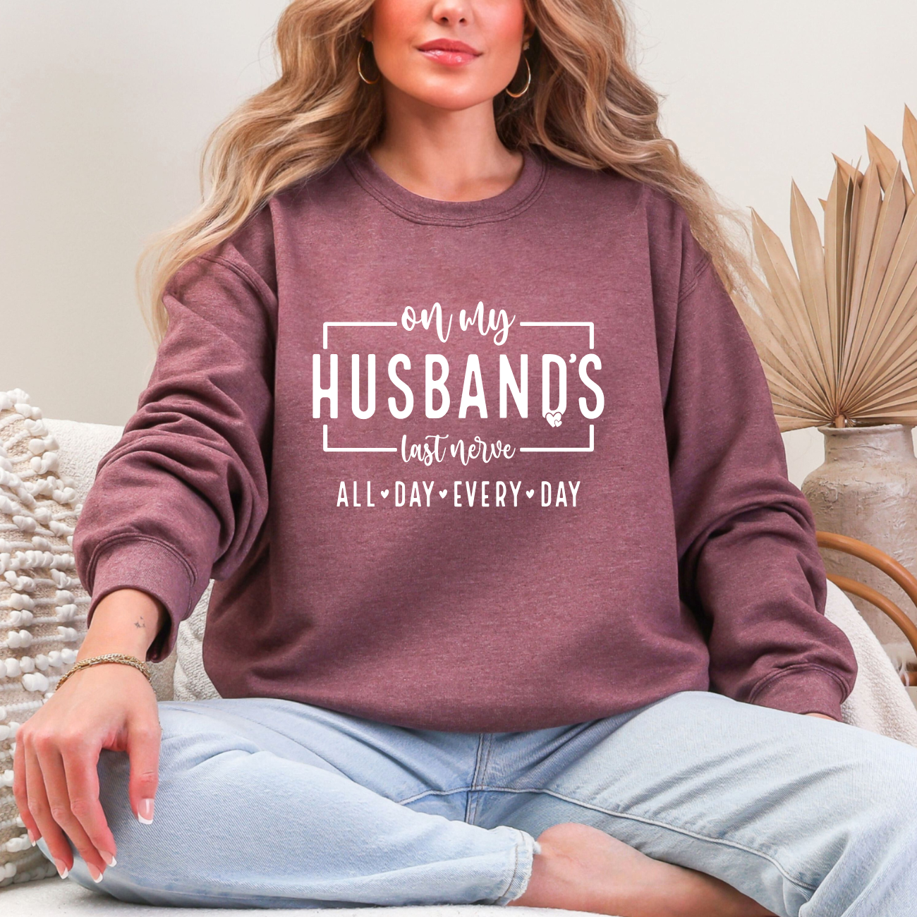 On My Husband's Last Nerve Crewnecks