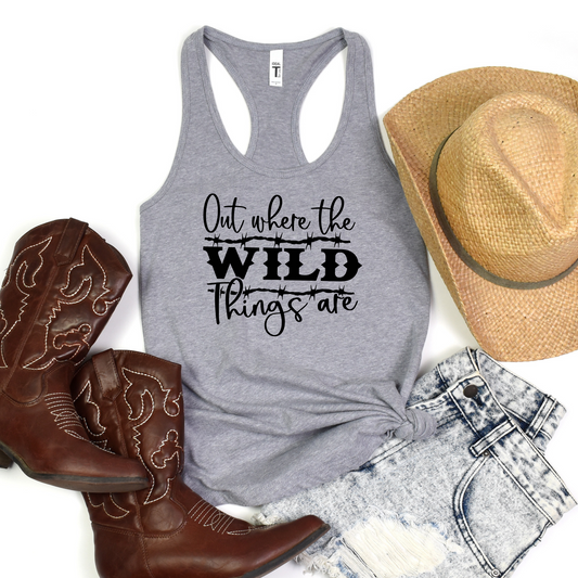 Out Where The Wild Things Are Racerback Tanks