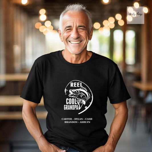 Reel Cool Dad, Grandpa, etc. Personalized Tees
