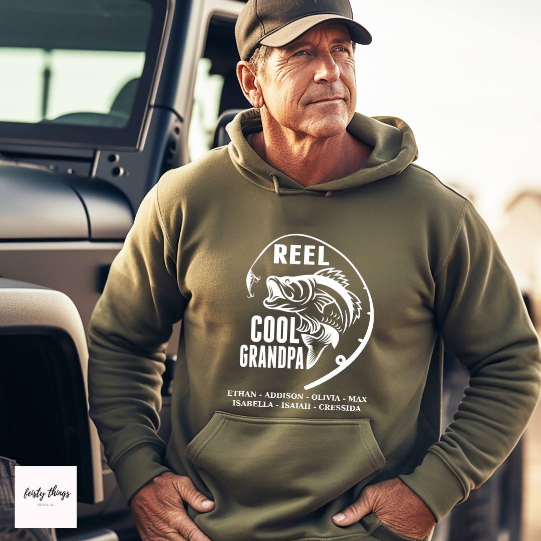 Reel Cool Dad, Grandpa, Papa, etc. Personalized Hoodies